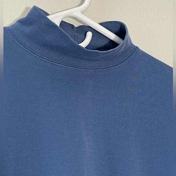 LL Bean Mock Turtle Neck Size Small Medium Blue Women’s - Picture 2 of 7